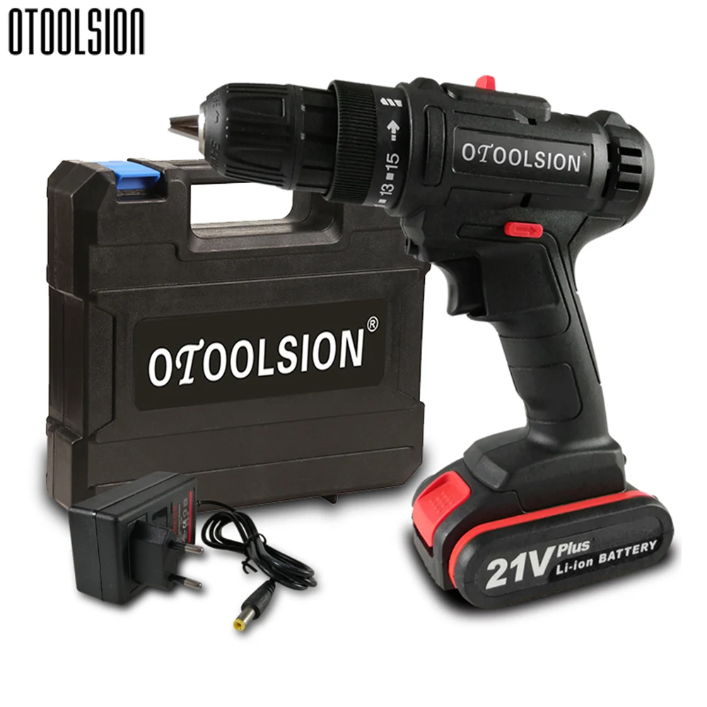 21V Portable Cordless Hand Drill Electric Drill Multifunctional Cordless Screwdriver Handheld Power Tools With Plastic Box (1)