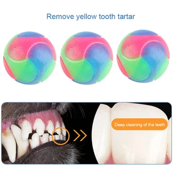 

Pet Dog Cat Toy Flashing Rubber Ball Bite Toy Clean Teeth Molar Puzzle Colorful Ball Toys MYDING