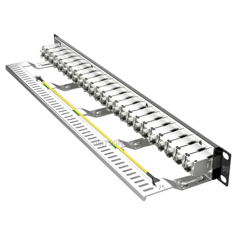 RJ45 Patch Panel 24 Ports 1U Patch Panel FTP LAN With CAT7 CAT6A CAT6 RJ45 Shielded Keystone Jack 19" Inch Rackmount Wall Mount Network Bracket