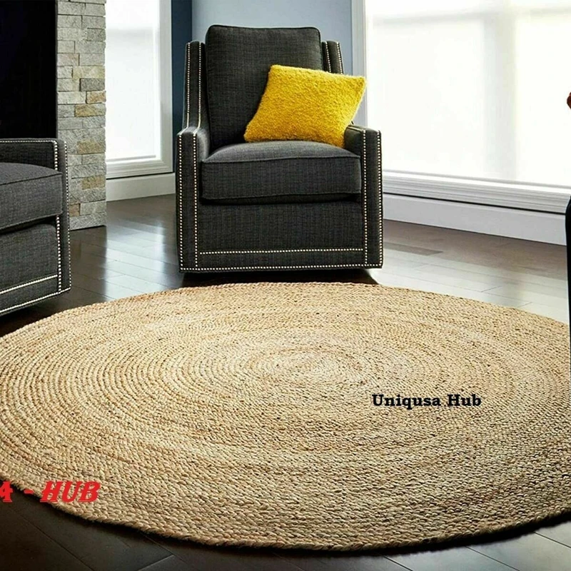 Rug 100% Natural Jute Braided Style Rug Reversible Modern Rustic Look Area Rug Rug 100% Natural Jute Braided Style Rug Reversible Modern Rustic Look Area Rug
