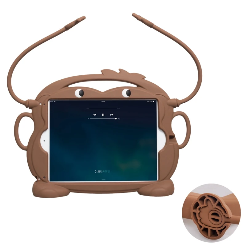 Детский противоударный чехол для iPad 9,7 Air 2 1 Pro 9,7 Детский мягкий силиконовый защитный чехол с изображением обезьяны из мультфильма чехол с подставкой