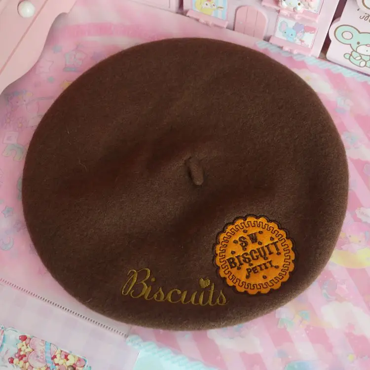 Милые мягкие японские игрушки Лолита клубника корейский берет шерстяные шляпы берет живописца шапка женское сладкое печенье