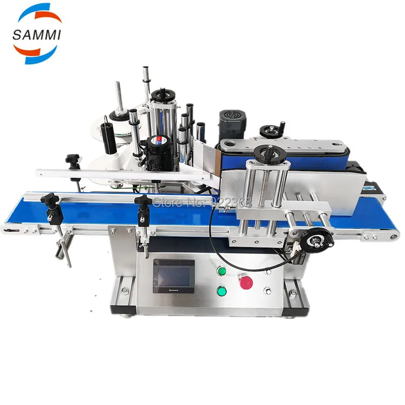 

Free shipping Automatic Tabletop Round Bottle Labelling Machine Desktop Labeler for round Plastic Can Glass Wine Bottle labeling