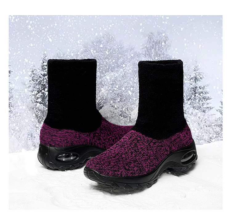 Женские зимние сетчатые кроссовки на плоской подошве; женская дышащая обувь без шнуровки для бега; женская обувь на плоской подошве; эластичные Мокасины