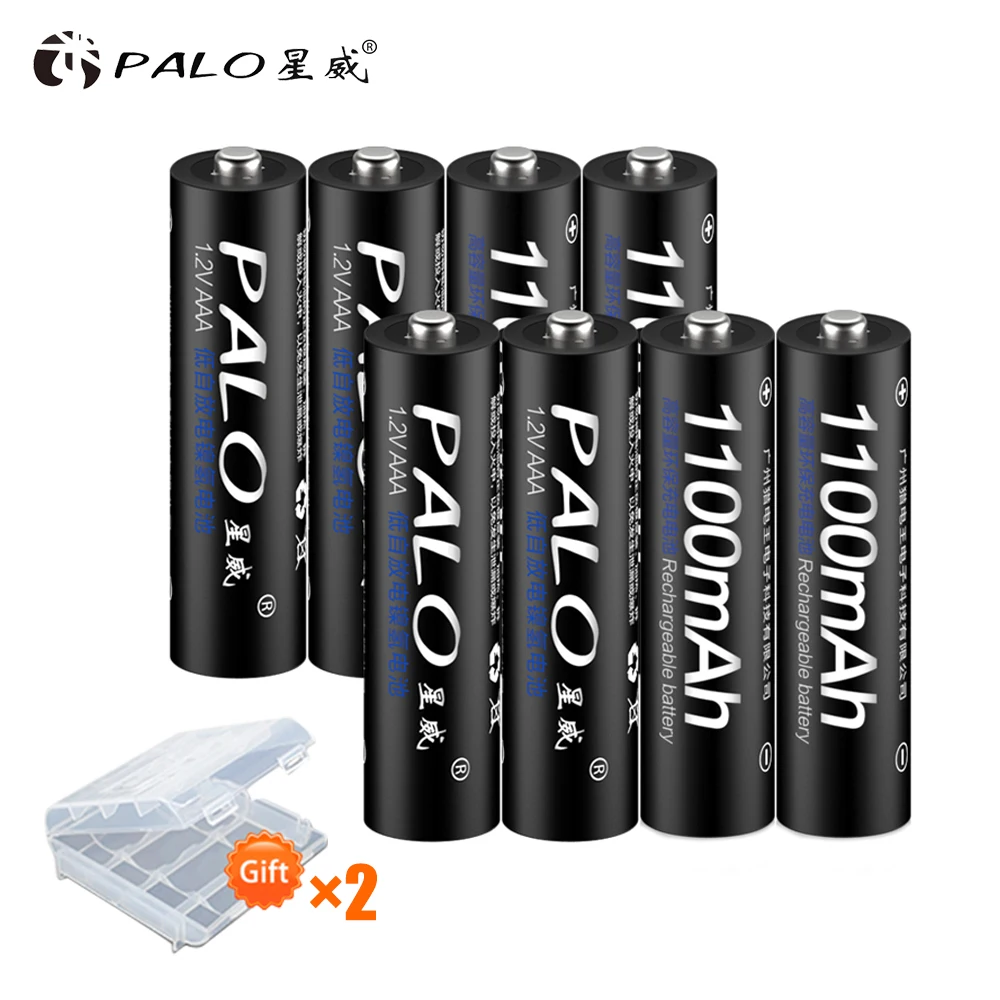 PALO 4 шт./лот 1,2 в AAA 1100 мАч ni-mh аккумуляторная батарея с 1800 циклом аккумуляторных батарей для микрофона