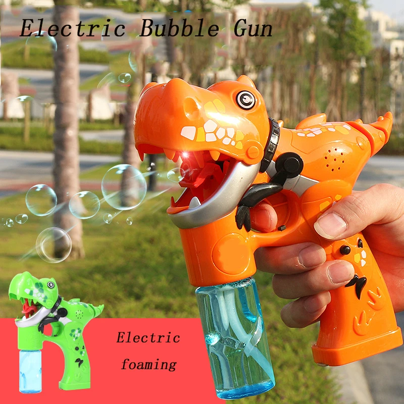 

Dinosaur Bubble gun blow bubbles Bubble Machine Toys Music children Lighted