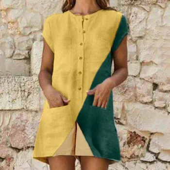 

Women's Casual Color Stitching Sleeveless Rompers Jumpsuit Playsuit Rompers Womens Casual Loose Jumpsuit Combinaison#sw