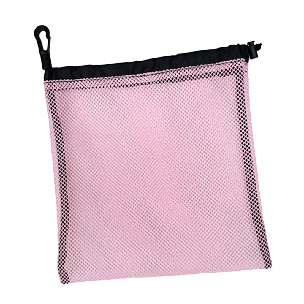 Легкая нейлоновая Сетчатая Сумка для гольфа, тенниса, 30 мячей, держатель для хранения, сумка на шнурке, цвета на выбор - Цвет: Розовый