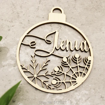 

First Christmas bauble personalized CHRISTMAS gift Custom bauble laser cut names