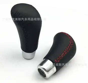 

Car Gear Shift Knob Black Leather Stitched Universal Shifter MT Fit For BMW Ford Passat Honda Audi Toyota Golf Peugeot