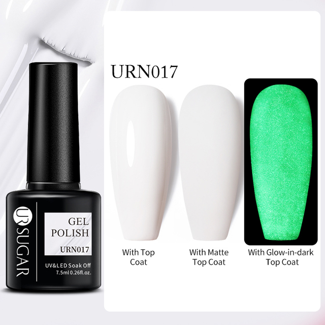 SUGAR Luminous Gel Top Coat Semi Permanent Glow In Dark Fluorescent Soak Off UV LED Color Gel Nail Varnish Nails for Manicure