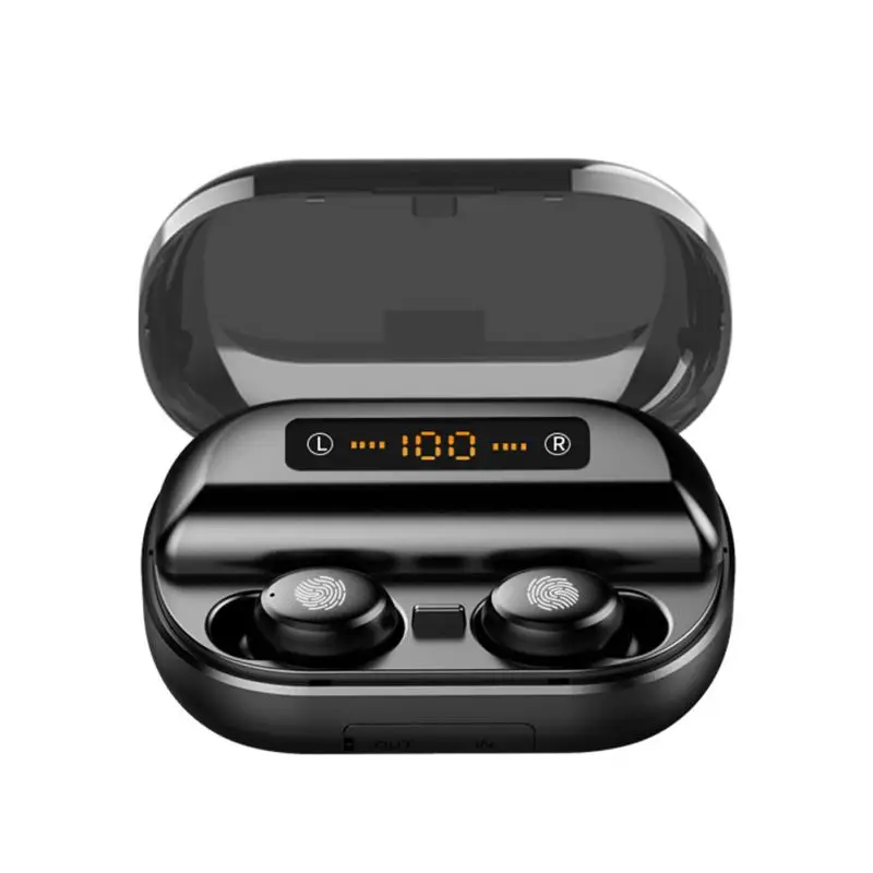 Bluetooth 5,0 наушники с сенсорным управлением дисплей батареи беспроводной Hifi стерео Спортивная гарнитура аксессуары с зарядным устройством коробка/микрофон