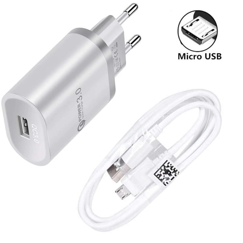 Кабель Micro USB Type C QC 3 0 для быстрой зарядки и передачи данных Samsung S10 S9 Note 10 9 Redmi 5 6 6A 7 8