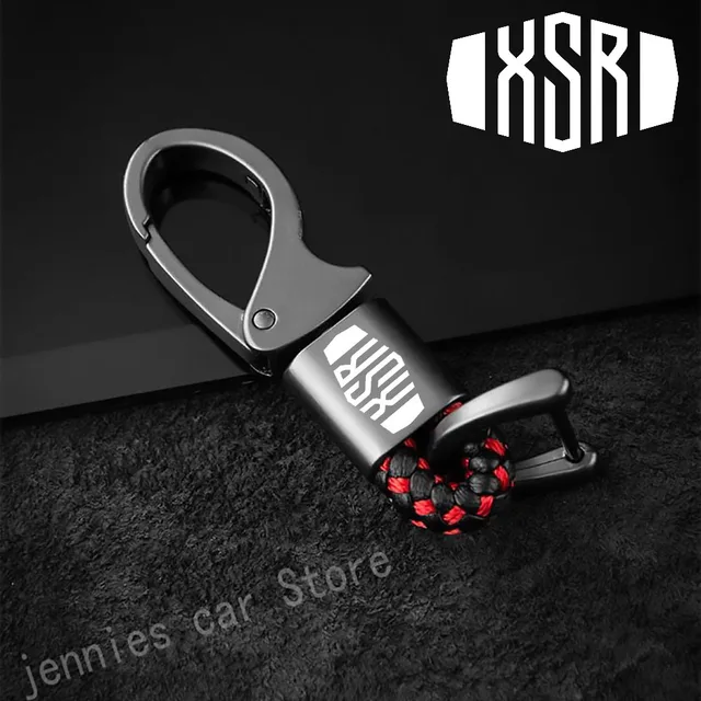 Custom logo hanging waist with metal leather cord keychain for Yamaha XSR 155 300 700 900 400 650 motorcycle Accessories Lavender