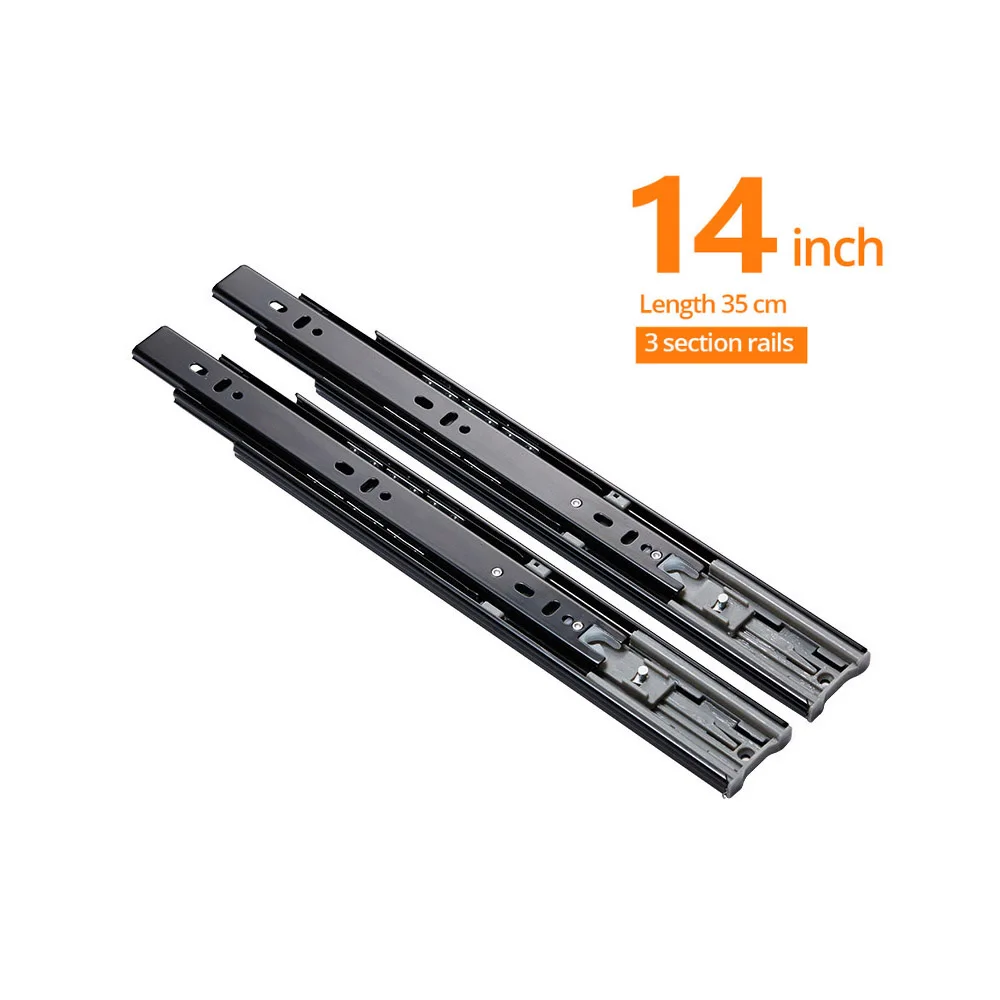 14 inch(350MM) Универсальный магнитный Набор направляющих для выдвижных ящиков, монтажный инструмент для мебели шкафа, выдвижная фурнитура для шкафа+ направляющая для выдвижных ящиков - Цвет: 14 inch(350MM)