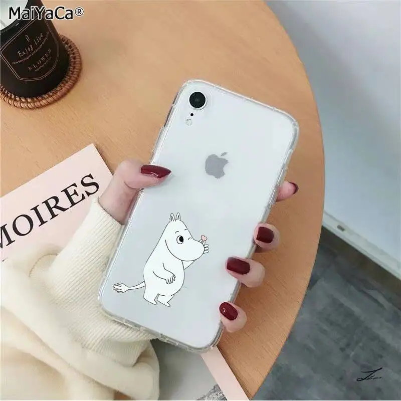 MaiYaCa прекрасный hippo Moomin прозрачный мягкий ТПУ чехол для телефона iPhone 11 pro XS MAX 8 7 6S Plus X 5 5S SE XR