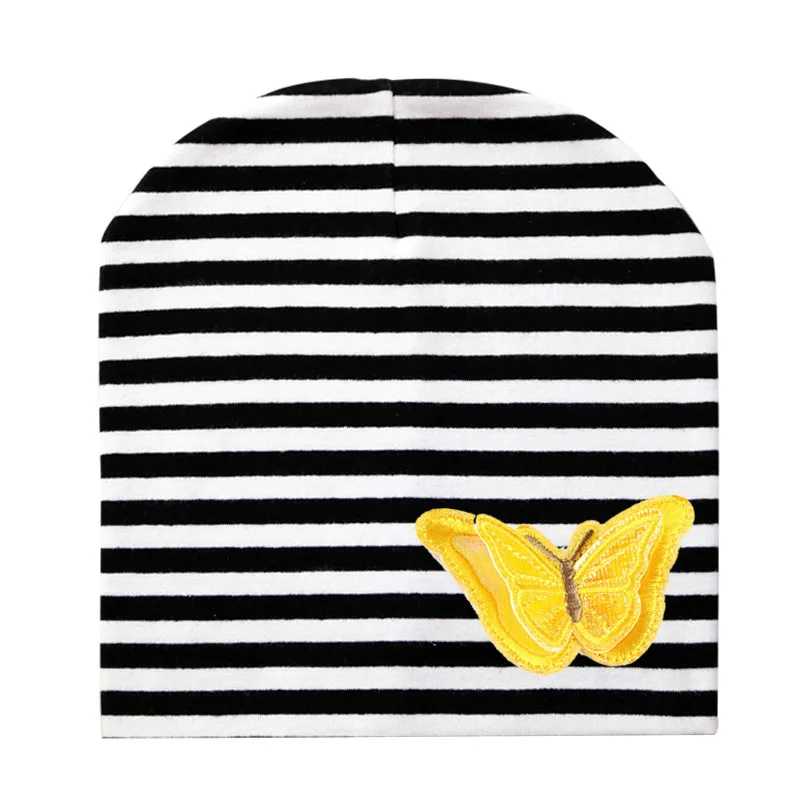 New Baby boy girl hat color butterfly cloth sticker Toddler Infant Beanie Hat Spring Autumn Winter Children's Hats kids beanies
