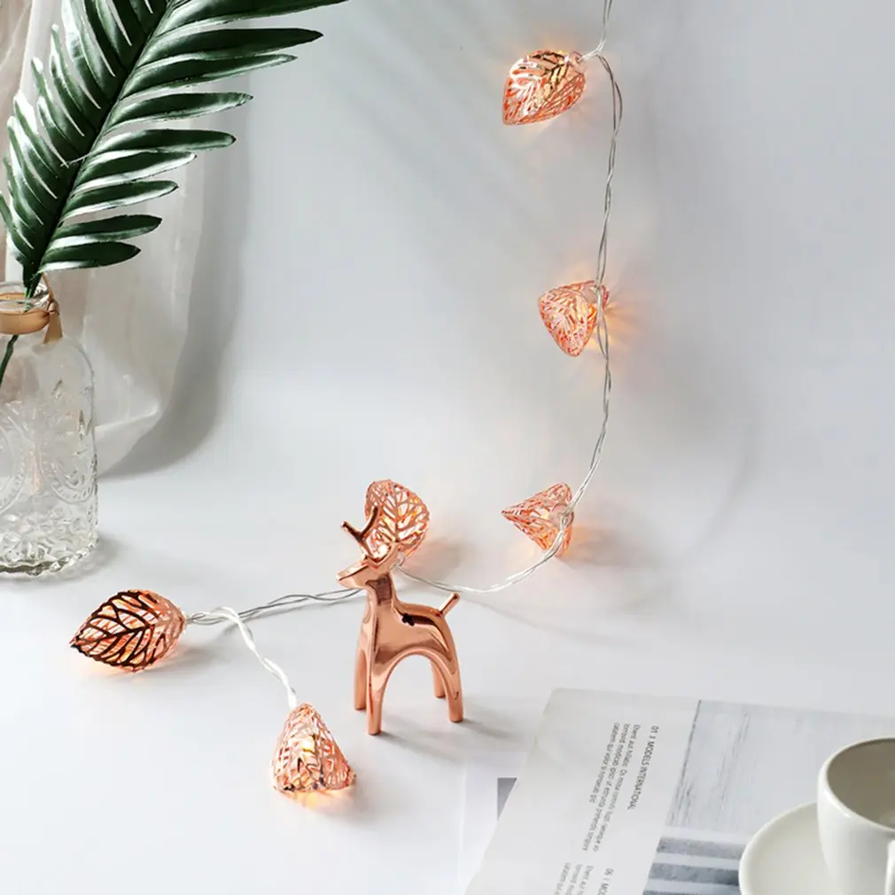 Rose Gold 10 LED Lantern String Lights for Party Bedroom Bohemian Decorations Wall Decor Bridal Showert Indoor Patio Summer
