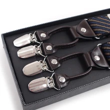 Мужские полосатые y-образные Подтяжки С нескользящими 6 клипсами эластичные регулируемые штаны Подтяжки