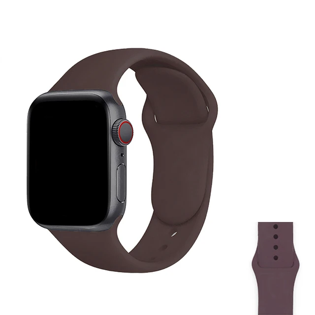Silicone Strap For Apple Watch Band  7 41mm/45mm Series 6 SE 5 4 42mm/44mm Rubber Wristband iWatch 3 2 1 38/40mm Smart Bracelet 51