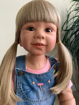 

87CM lifelike masterpiece doll huge full vinyl silicone bebe reborn toddler girl dress model Christmas Decoration gift