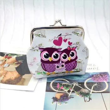 

Cute Owl Pattern Leather Coin Purses Wallets Pouch Money Bag Child Girl Boy Women Purse Lady Coin Bag Key Packet