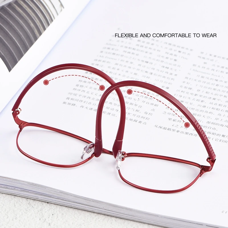 Women Business Alloy Glasses Frame Full Rim Myopia Spectacle Frames Flexible TR Temples Hyperopia Optical Eyewear 3569 eyeglasses frames eyewear frames women glasses