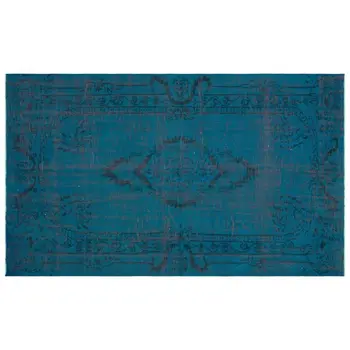 

Handmade Turquoise Vintage Overdyed Turkish Area Rug 171x270 Cm-5'7''X8'10''
