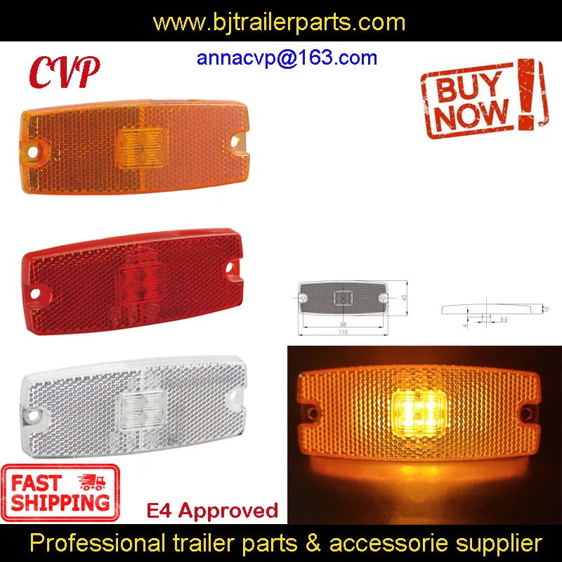 LED Trailer Side Marker Lights Clearance Lamps Reflectors RV Parts Camper Caravan Accessories