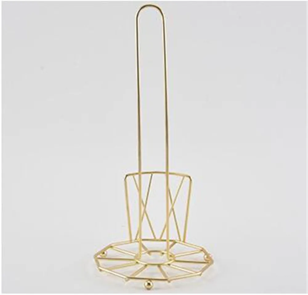 Kitchen Roll Paper Towel Rack Bathroom Stainless Steel Standing Paper Holder Gold Silver Tissue Napkins Rack Home Table Decor