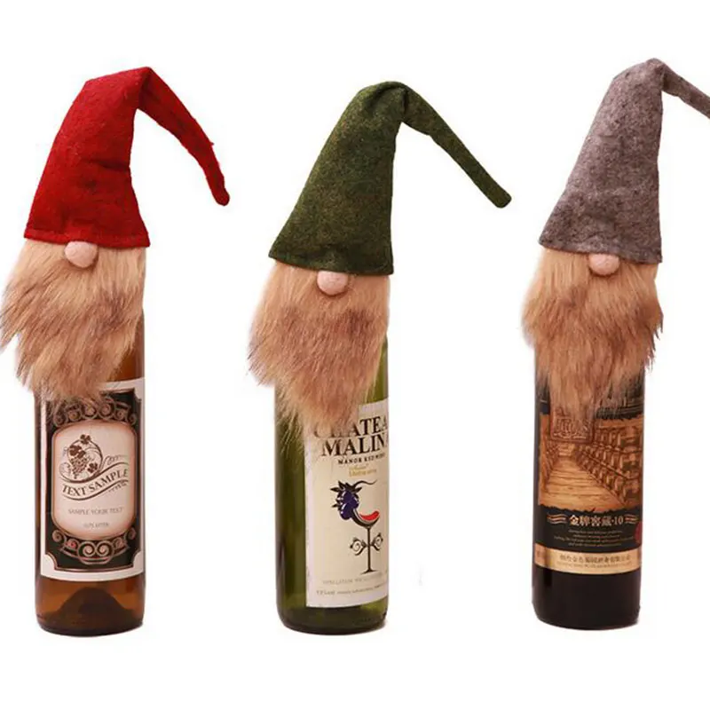 Рождественский чехол для бутылки вина новогодние вечерние украшения navidad рождественские подарочные сумки украшения для дома настольные Декорации для вечеринок