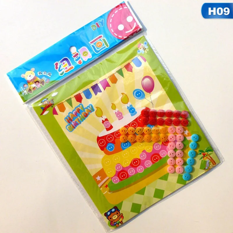 Детские DIY кнопки рисования игрушечные наклейки для домашнего наклейки для детского сада, комнаты обучающая картина ручной работы паста малярный материал сумка