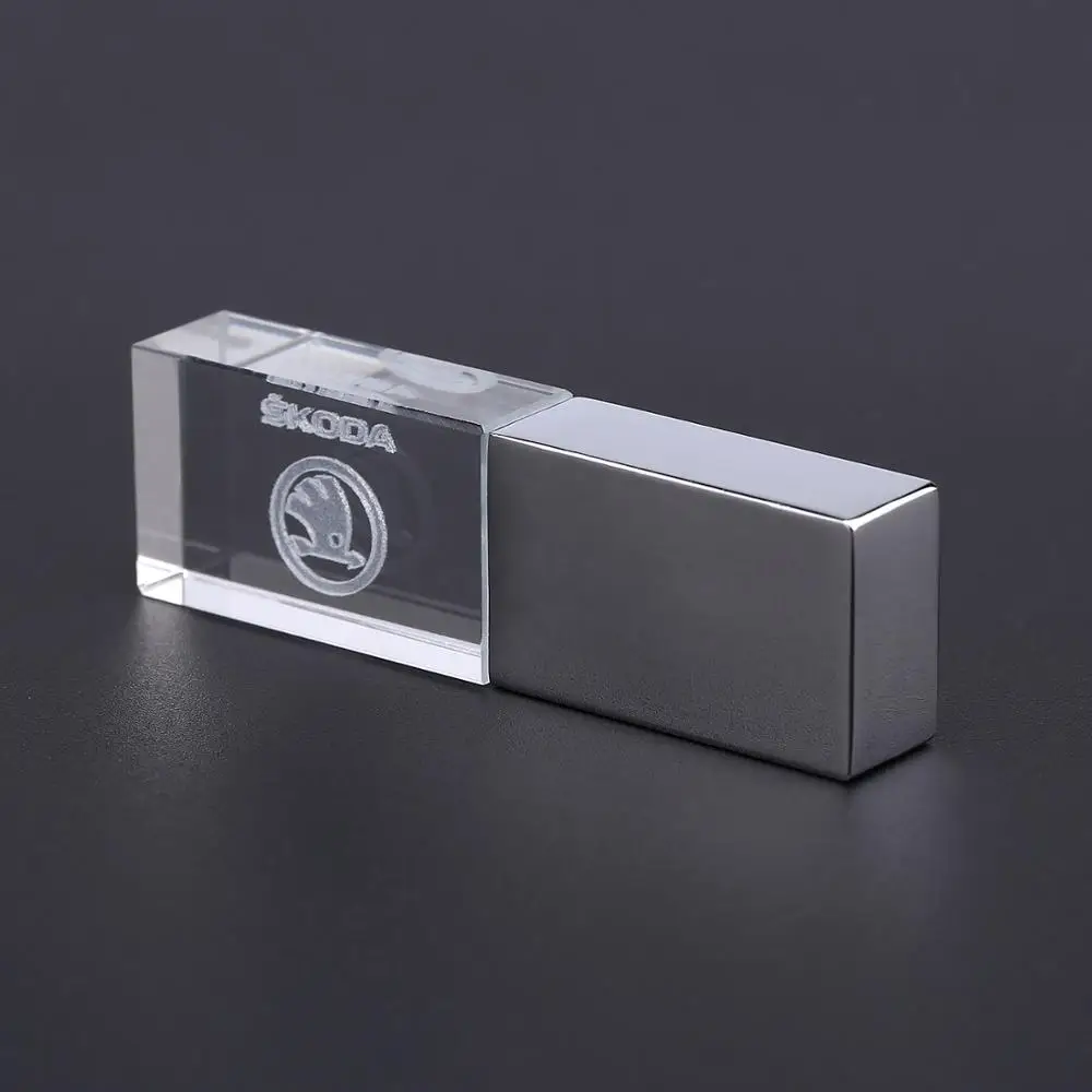 JASTER 64GB usb2.0 металлический кристалл Шкода ключ модель автомобиля USB флэш-накопитель 4GB 8GB 16GB 32GB драгоценный камень ручка привода специальный подарок - Цвет: White