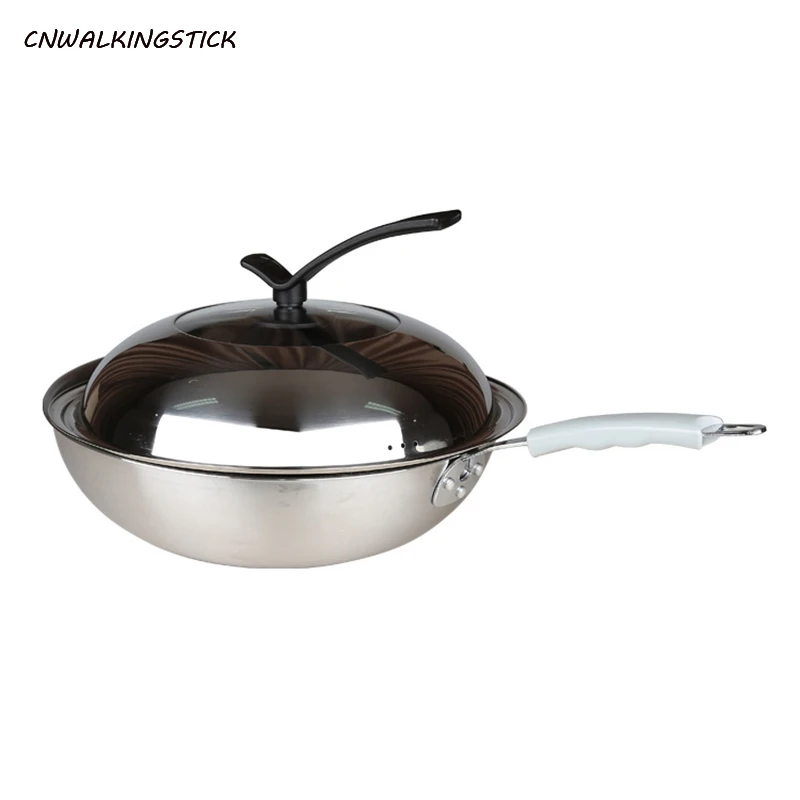 

Household Stainless Steel Wok With Lid Honeycomb Non Stick Wok Pan Diamond Penetration All Steel Non Stick Wok Pan New Saucepan