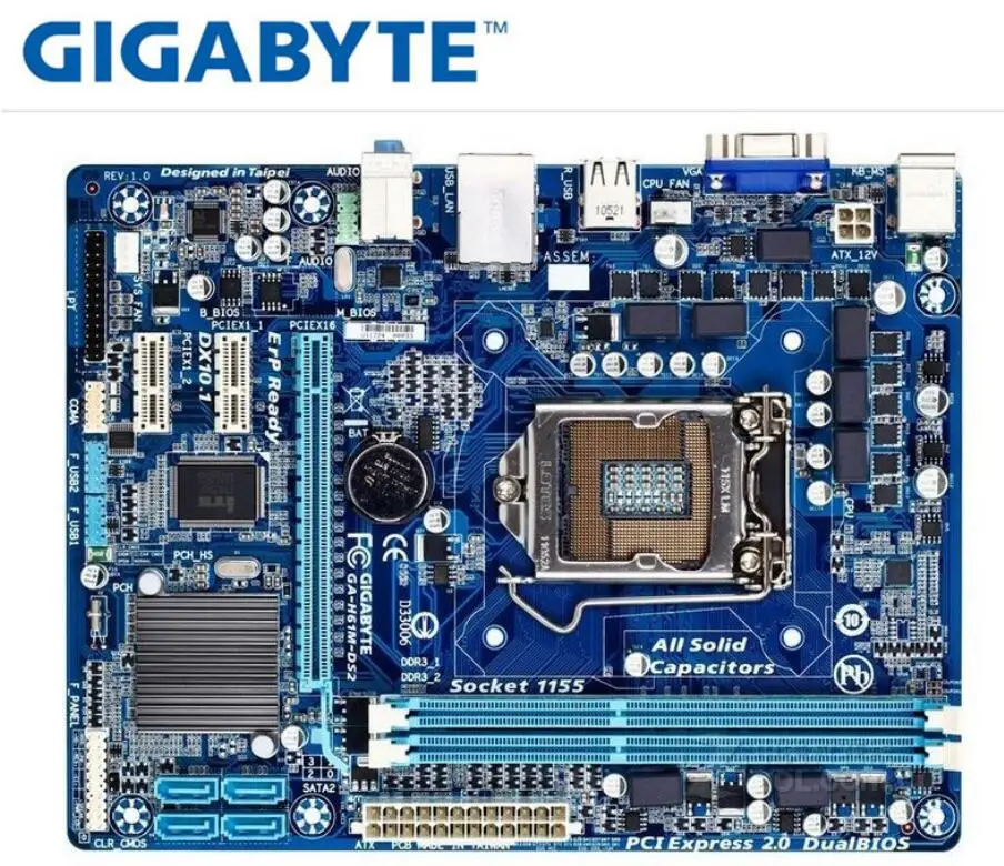 Оригинальный материнская плата для Gigabyte GA-H61M-DS2 DDR3 LGA 1155 H61M-DS2 рабочего Материнская плата Бесплатная доставка
