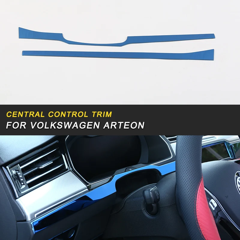 

Car Dashboard Center Console Pad Chrome Cover Trim Frame Sticker Interior Accessories For VW Volkswagen Arteon 2019