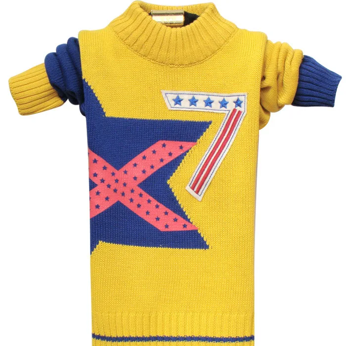 Детский свитер для мальчиков, детская одежда, зимний теплый детский свитер, топ-свитер с черепашками, кардиган для детей 10-12 лет - Цвет: X7 yellow