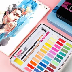 36 Colors 48 Colors Solid Watercolor Paint Set Powder Cake for Students with Beginners Entry Children's Art 24 Colors Major