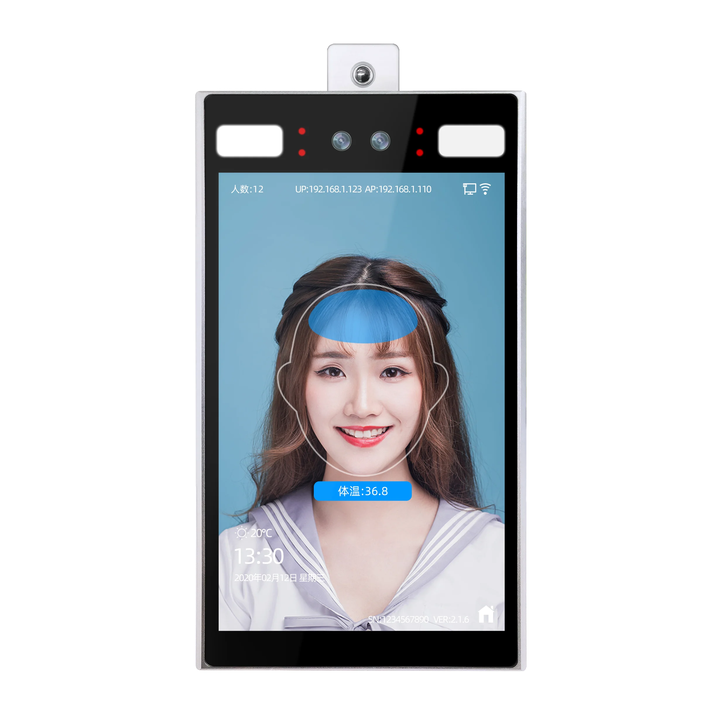 10 Inch Monitor TCP/IP Face Facial Recognition Temperature Measuring Thermal Camera Attendance Machine Access Control System - Famidy.com
