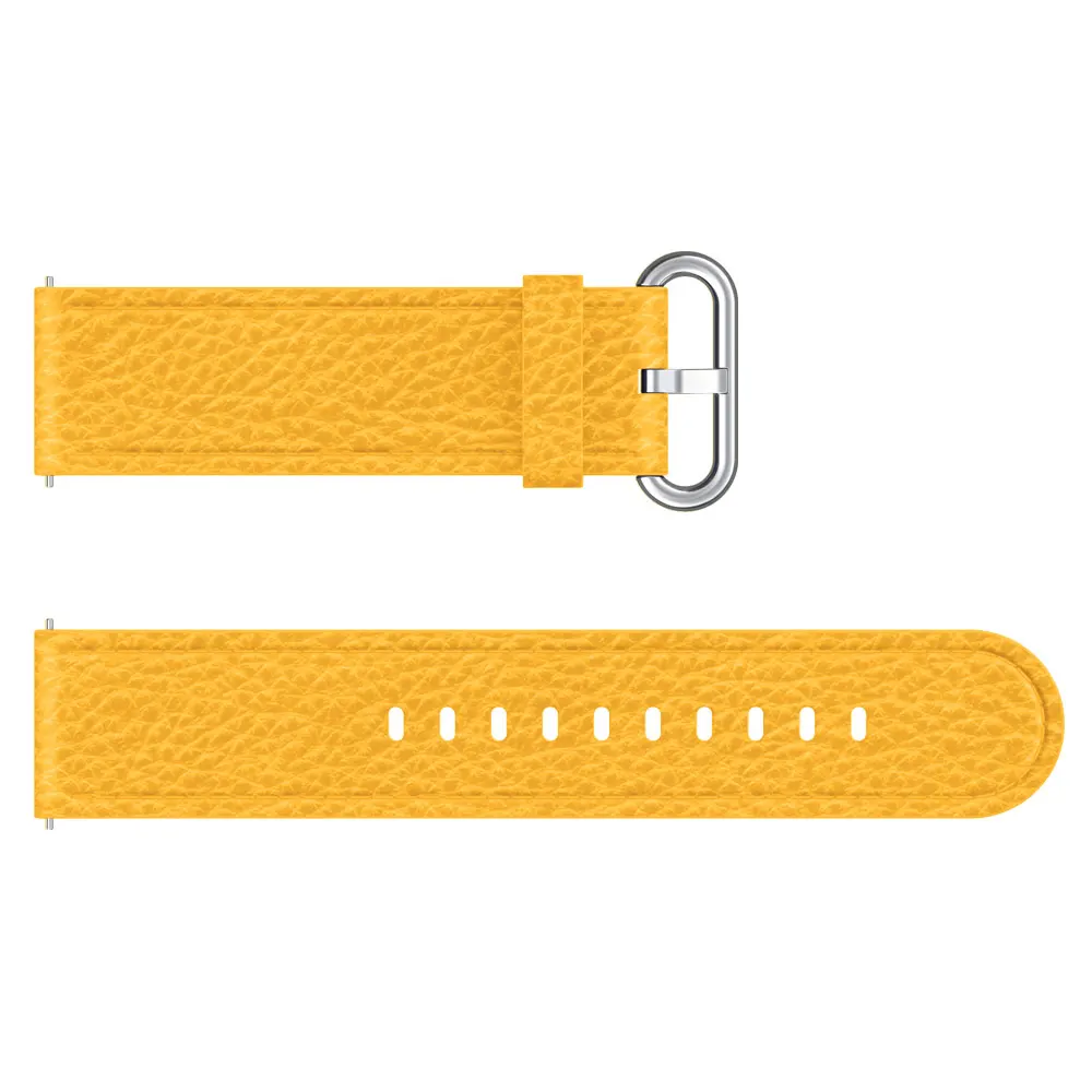 Classic Luxury Leather Straps Watchband Wristband For Samsung Gear S3/For Huawei Watch GT 46mm/Amazfit GTR 47mm Smart Wriststrap - Цвет ремешка: Yellow