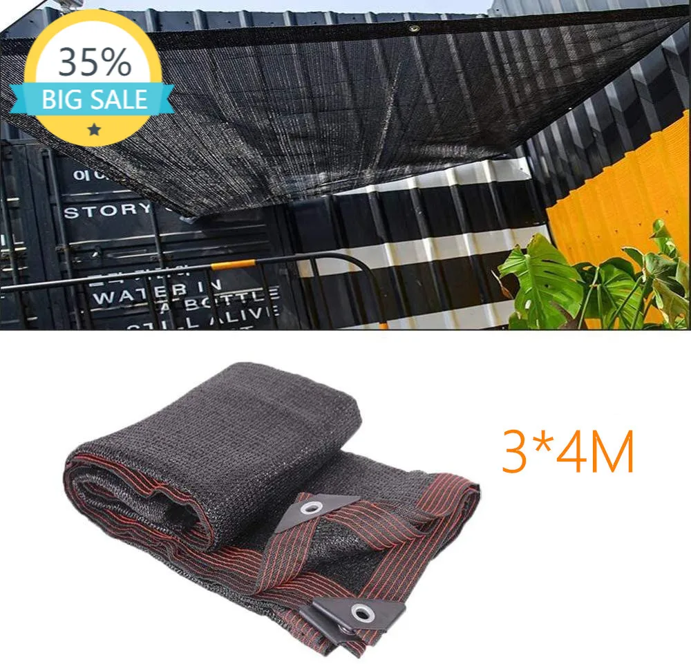 95 Black Shade Cloth, Edge with Buttonhole,Resistant Garden Shade