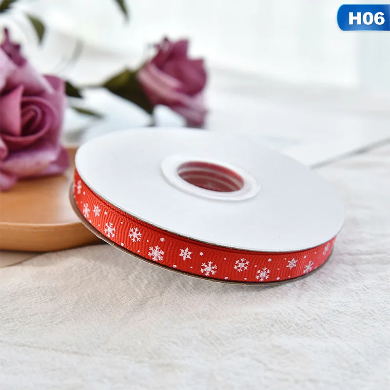 250 Yard 10mm Merry Christmas Design Gift Packaging Belt Ribbon Tapes For Wedding Party Christmas Decorations DIY Gifts Wrapping - Цвет: 6
