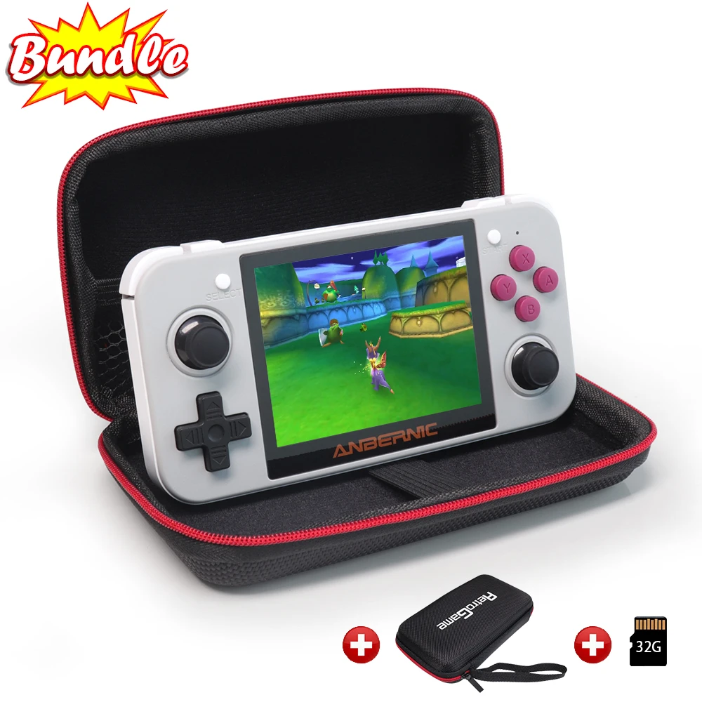 

Video Game Console RG350-3.5inch IPS Screen Portable Handheld-Retro Games 350 Upgrade game console PS1 Emulators 16G with Bag