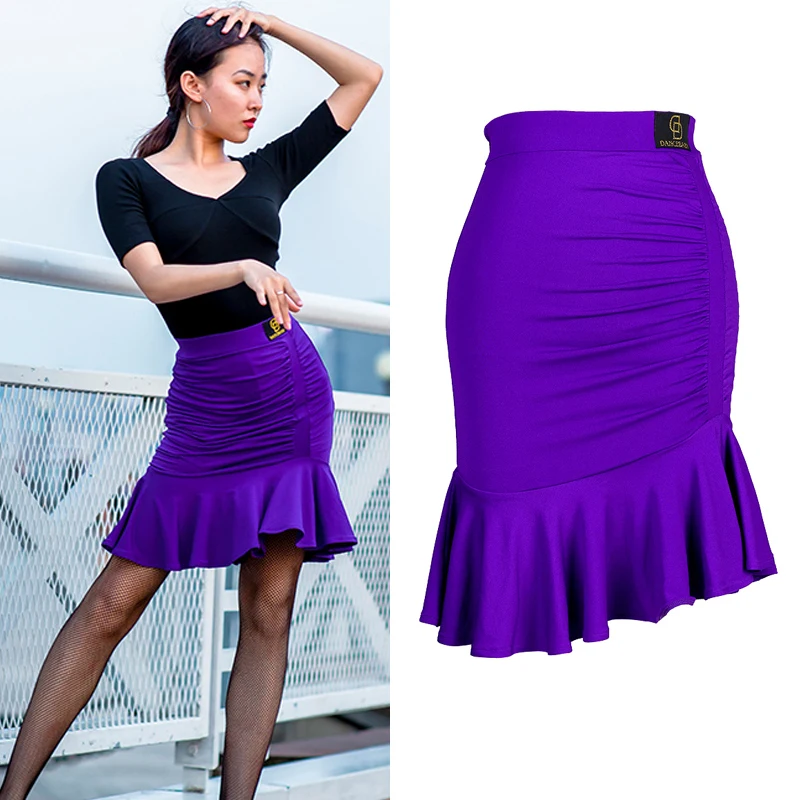 

New Latin Dance Skirt Ladies Adult Practice Wear Women Rumba Skirt Modern Dance Female Performance Outfit Latin Skirt BL2466