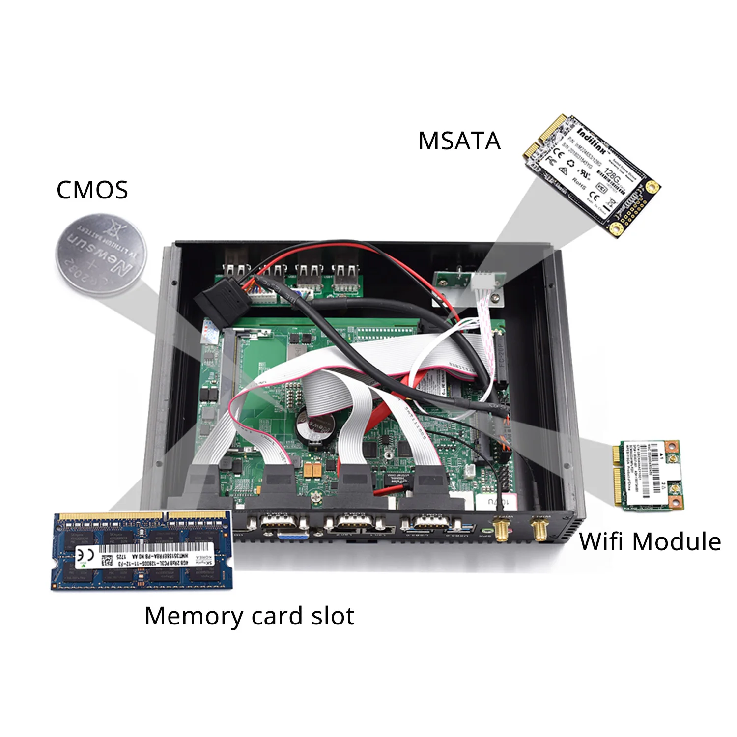 2 LAN Мини ПК Wind10 XP безвентиляторный промышленный компьютер Intel Core i5 3317U Celeron 1037U, 1007U с 4 RS232 COM i5 Minipc