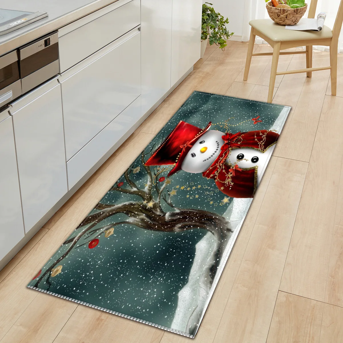 

Zeegle Christmas Carpet Home Decoration Doormat Welcome Carpet for Hallway Cartoon Kitchen Floor Rug Non-slip Rug Bedside Mat
