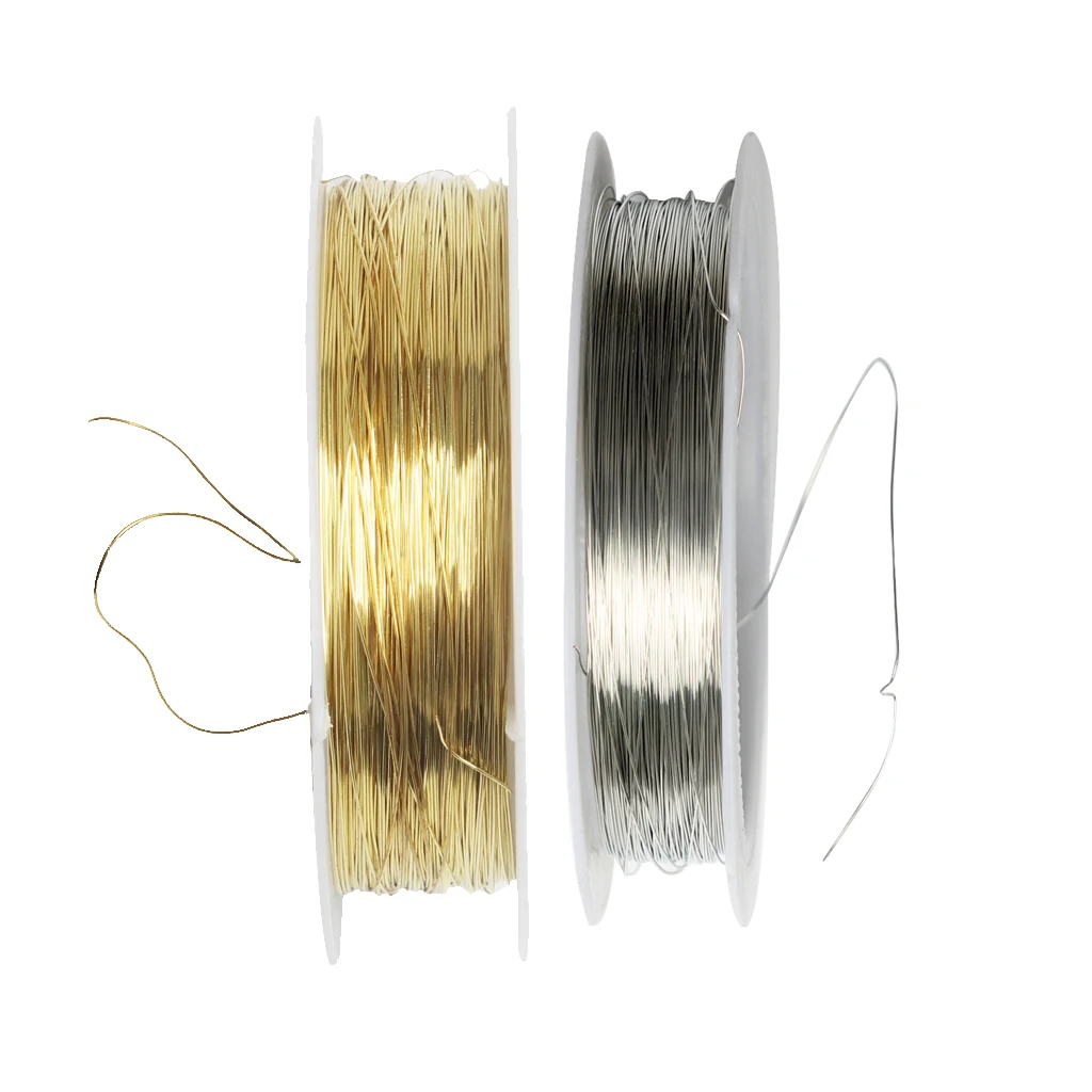 2 Rolls 22m Iron Wire Cord For Jewelry Making Wedding Flower Arranging 0.3mm