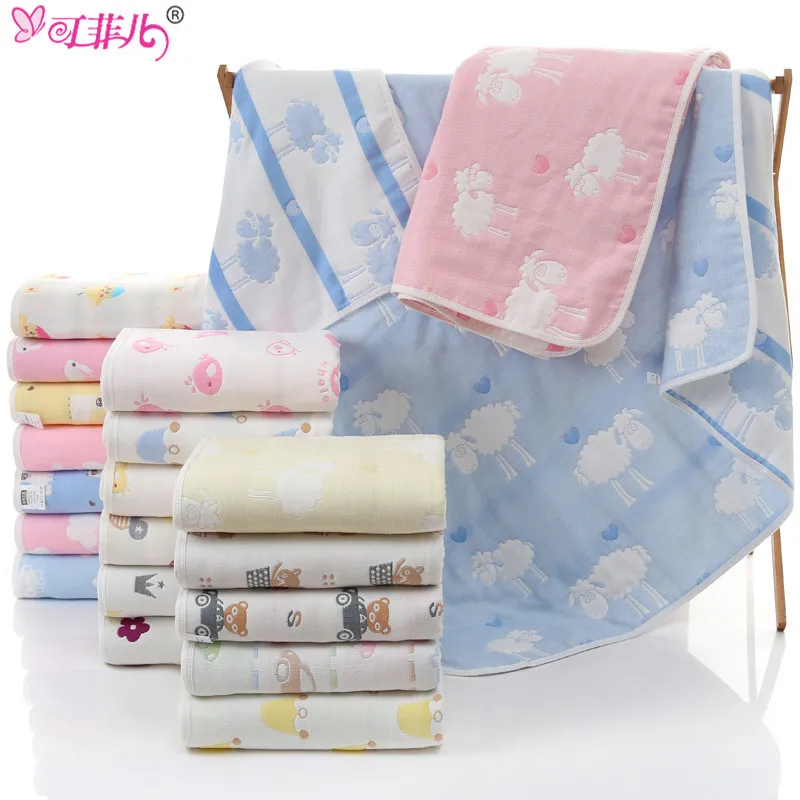 

Six-layer Gauze Towel Blanket Children Pure Cotton Large Towel Blanket Blanket 120X150 Airable Cover No Fluorescence Class A