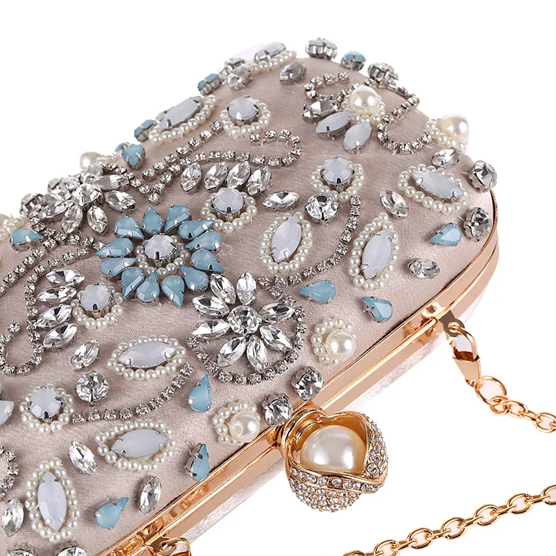 Diamond Clutch,Crystal Embellished With Top Clasp Evening Handbag For Wedding Bridal Prom Gift (1)