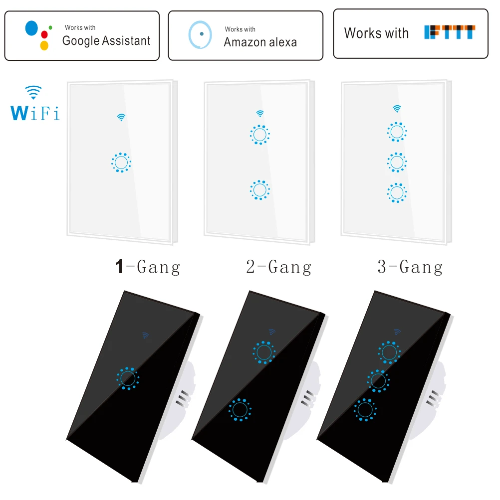 Wifi умный светильник-переключатель Tuya Ewelink приложение Сенсорная панель беспроводной настенный переключатель работает с IFTTT Alexa Echo Google Home Голосовое управление